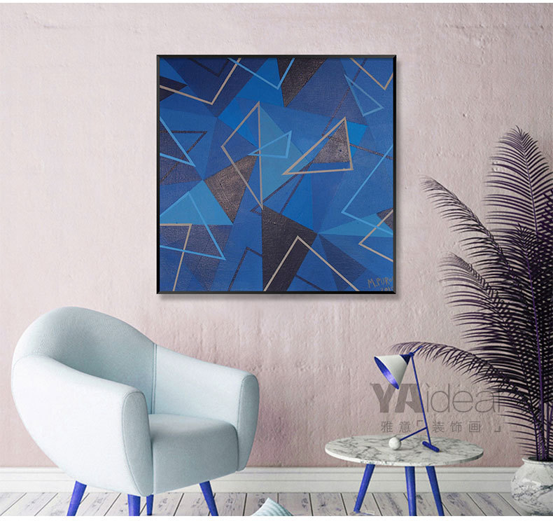 现代简约风格色块抽象装饰画玄关卧室书房走廊北欧创意几何挂画