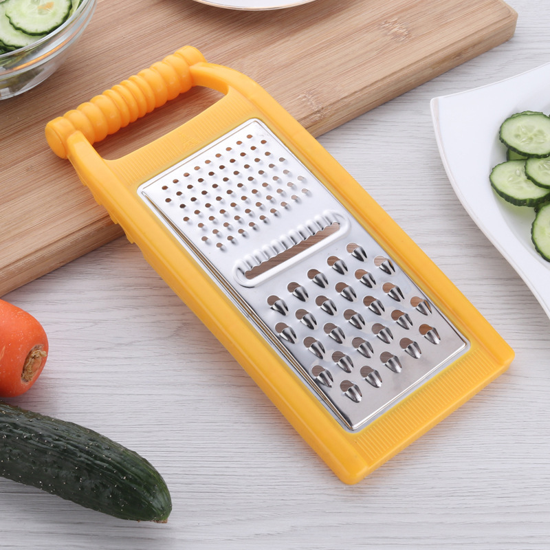 货源 多功能黄瓜刨丝器塑料圆柄萝卜刨丝器水果刨不锈钢刨丝切片