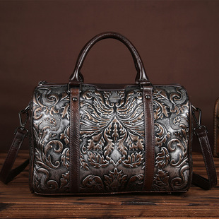 复古真皮女包大包