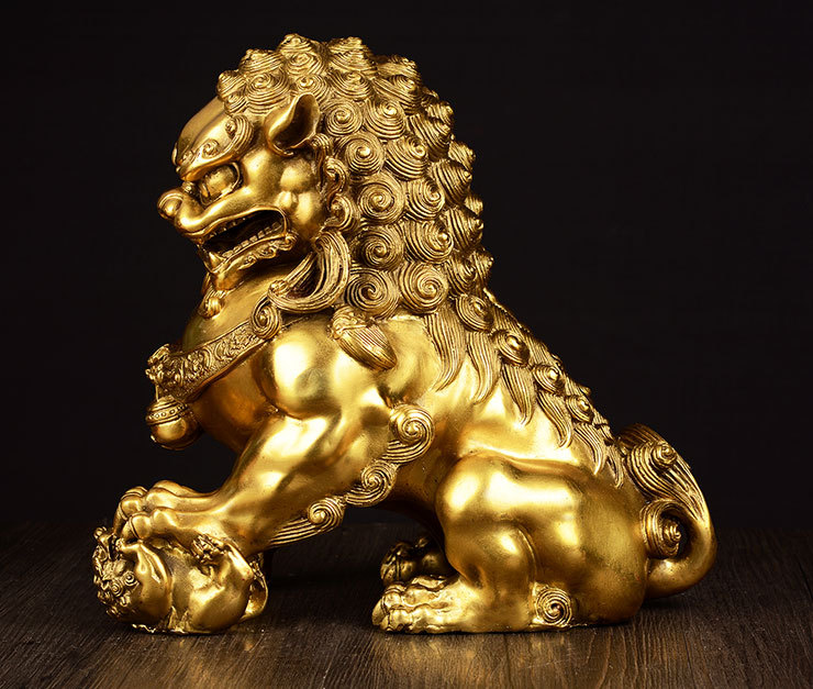 礼品批发纯铜狮子摆件北京狮铜狮子摆件狮家居风水摆件