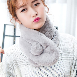 兔毛脖套女