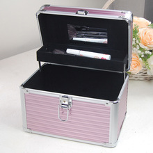 时尚条纹铝箱漂亮化妆箱 新娘跟妆箱珠宝收纳储存盒 修眉箱