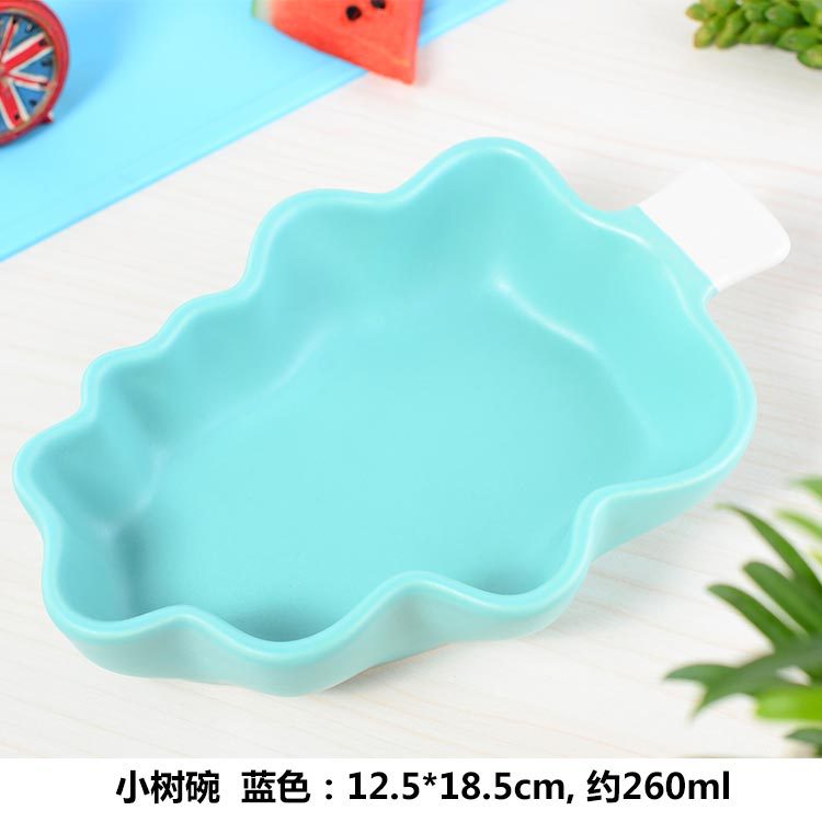 Creative Children Ceramic Bowl Fruit Snack Bowl Cute Dessert Bowl Christmas Tree Baking Baking Bowl Dim Sum Dish Baking Pan