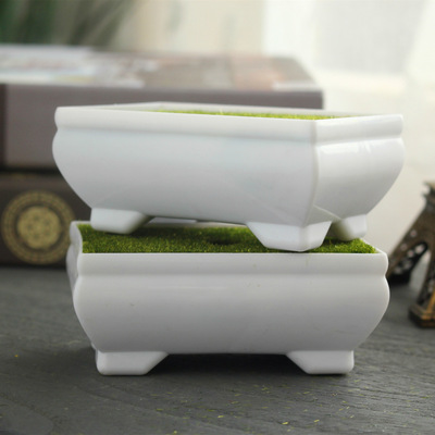 家庭种菜盆阳台菜园花盆送托盘塑料盆创意简约白色塑料花盆