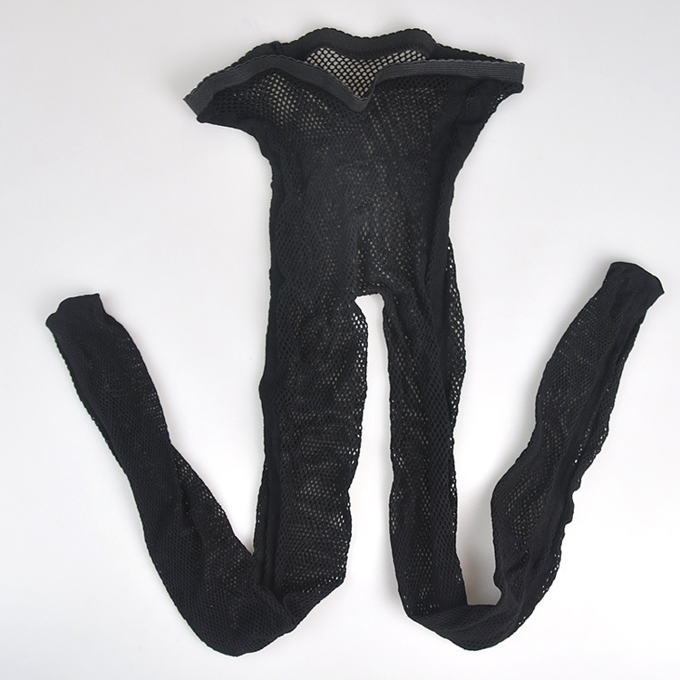 情趣连裤袜侧边竖条渔网袜 夏季黑色防勾丝超薄性感诱惑网格丝袜