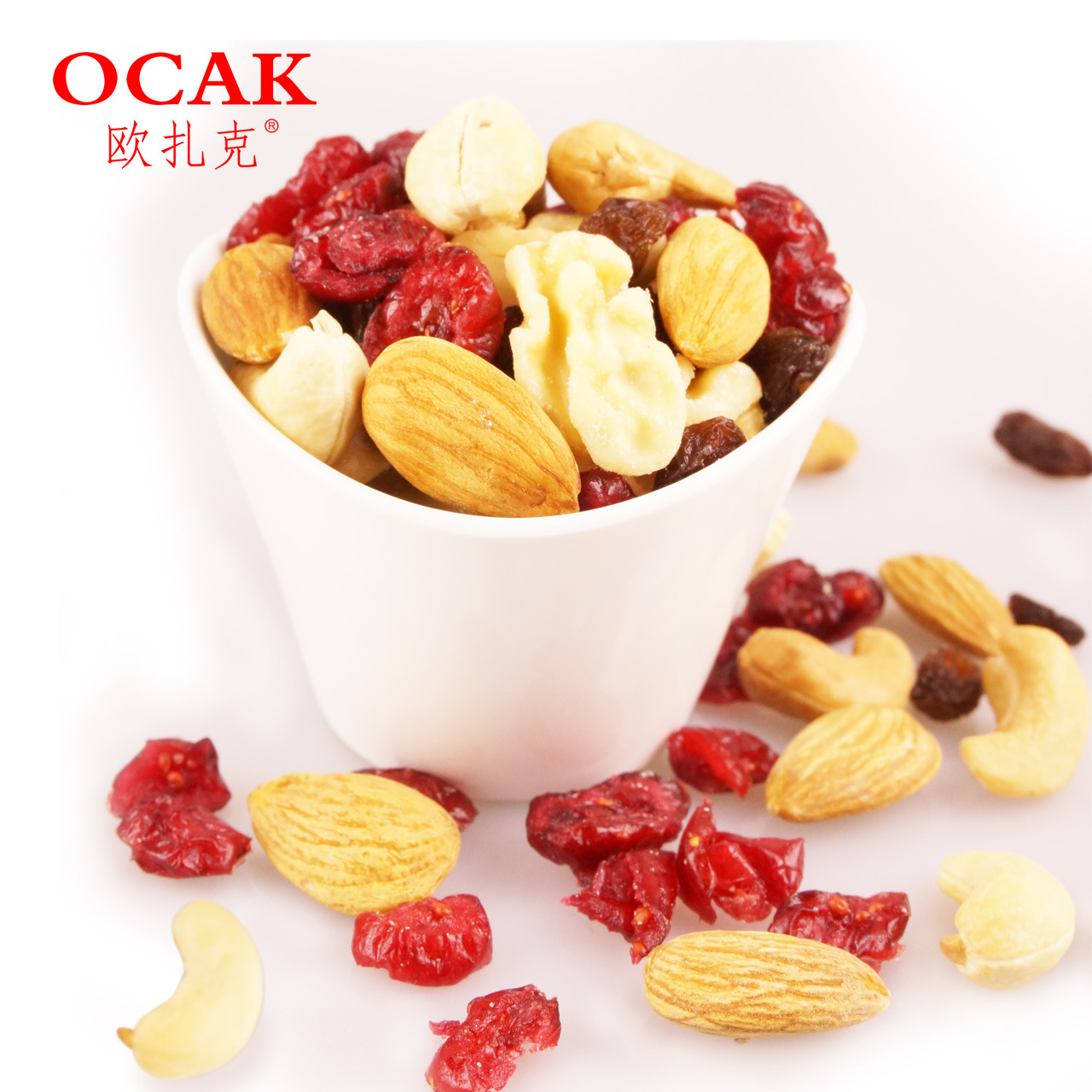 欧扎克天天每日坚果原味混合果仁核桃仁腰果蔓越莓提子干夏威夷果