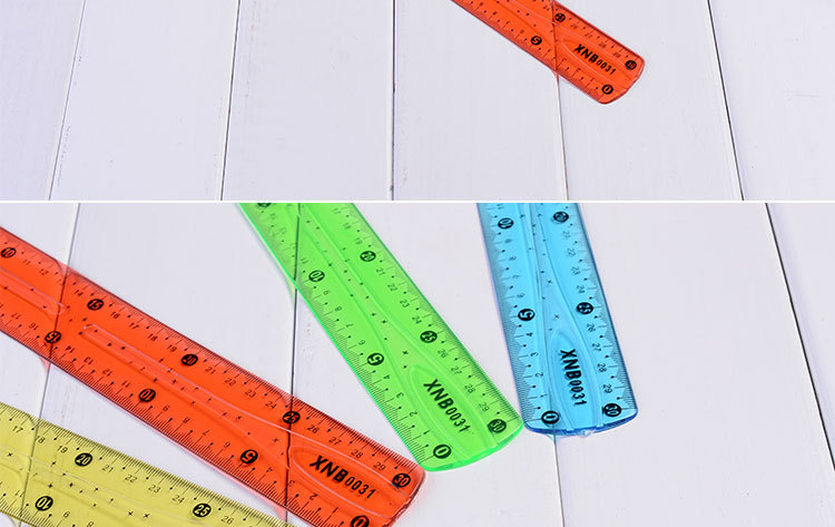 厂家新款彩色pvc长直尺子学习办公文具用品30厘米cm量尺软胶尺