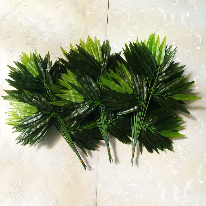 仿真竹叶假竹叶 塑料竹子叶绿色小竹叶人造竹叶仿真竹子装饰