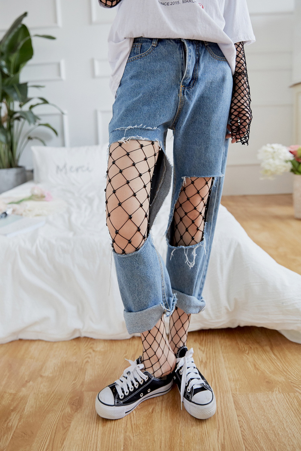 速卖通爆款欧美性感烫钻网格袜渔网袜 大网中小网眼连裤袜子丝袜
