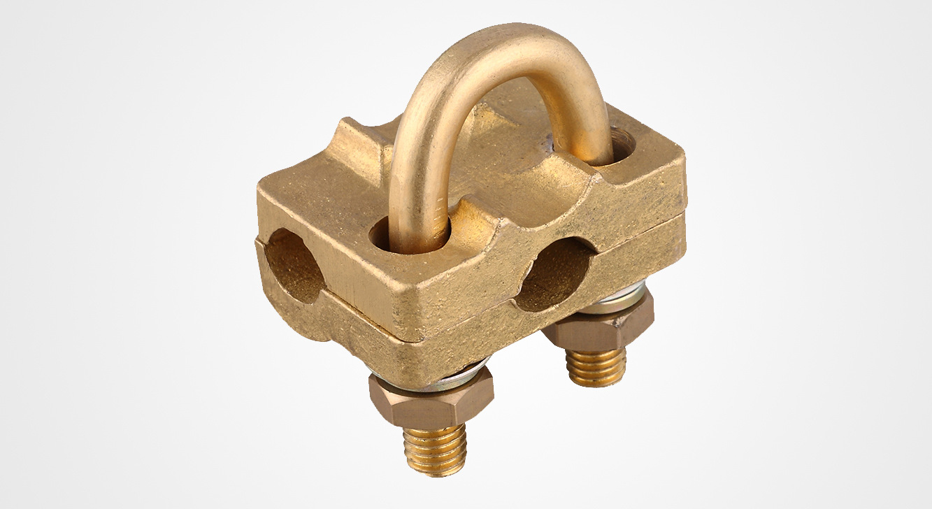 佰利嘉电气配件连接线夹 防雷接地u线夹 纯铜接地扁带连接夹配件