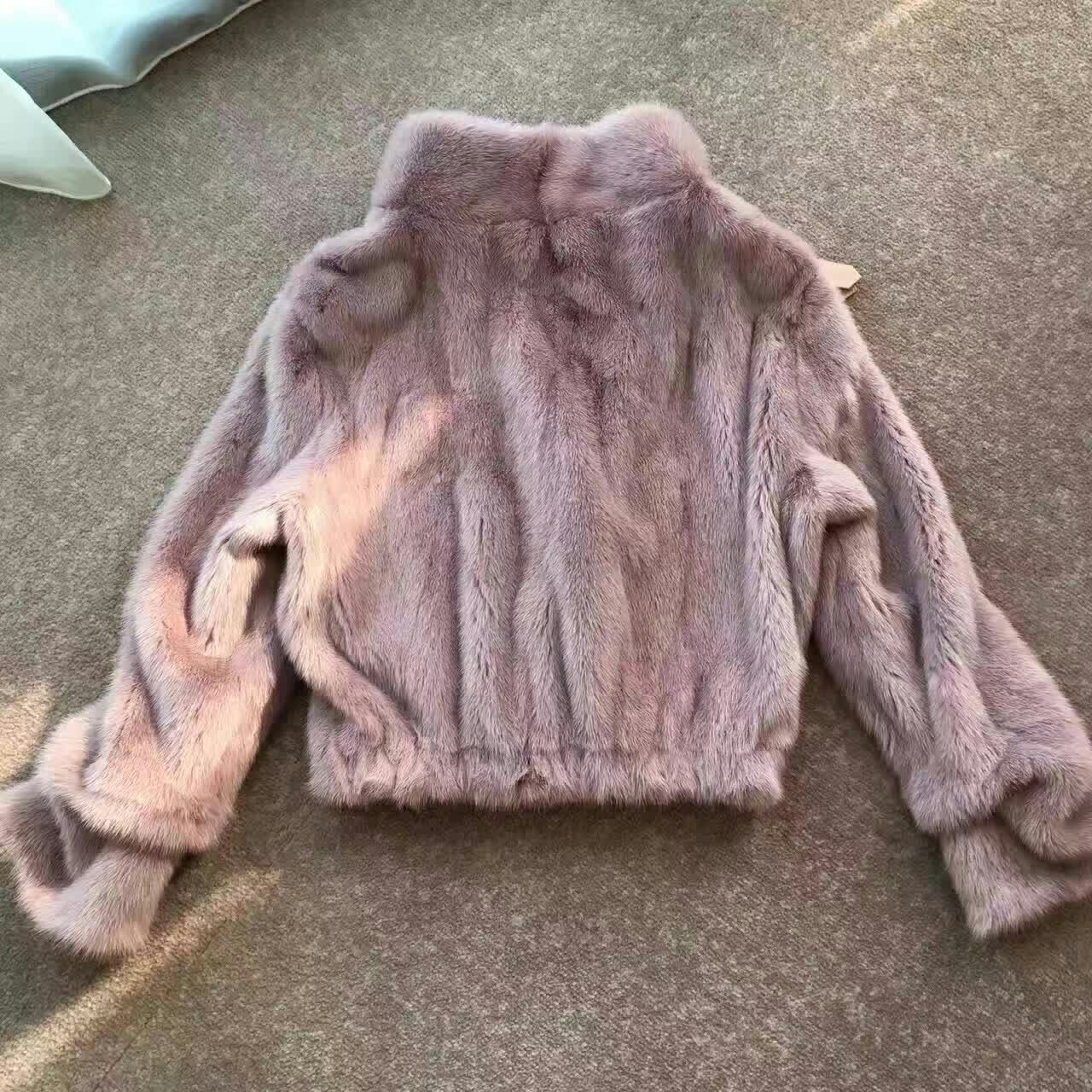 实拍新款机车款丹麦进口水貂皮草短外套 颜色尺码可定制