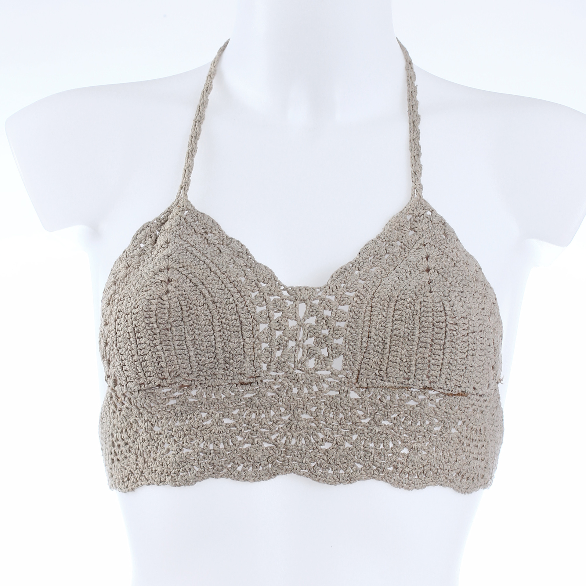 跨境平台外贸手工钩针连体比基尼 手工欧美比基尼