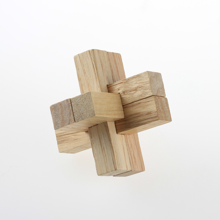 榉木经典六根鲁班 古典益智玩具孔明锁 趣味解锁礼物 十八罗汉