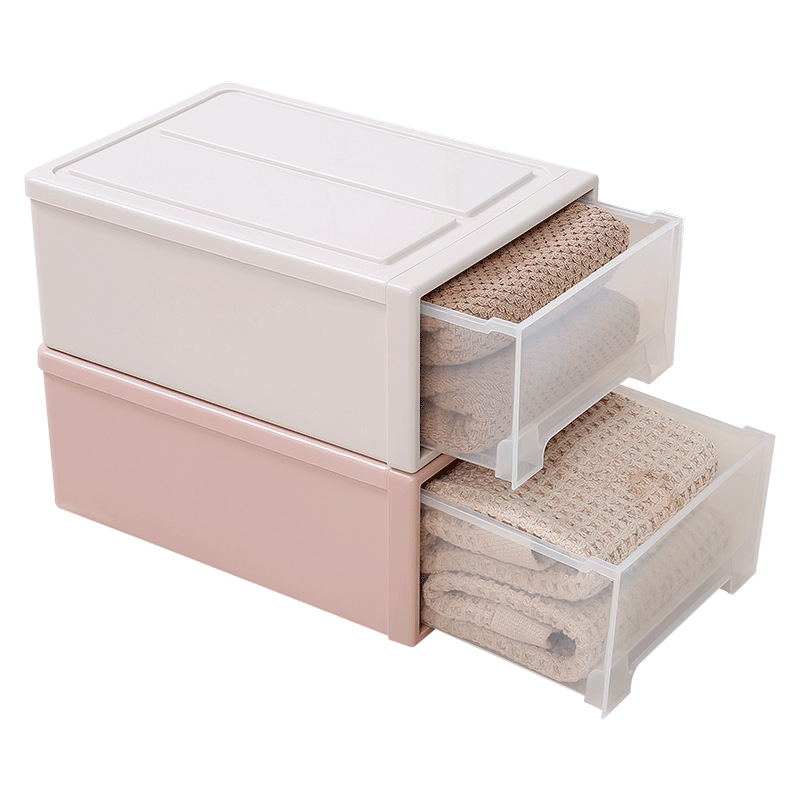 Combination Stackable Transparent Plastic Drawer Storage Cabinet Storage Box Clothing Shoes Quilt Storage