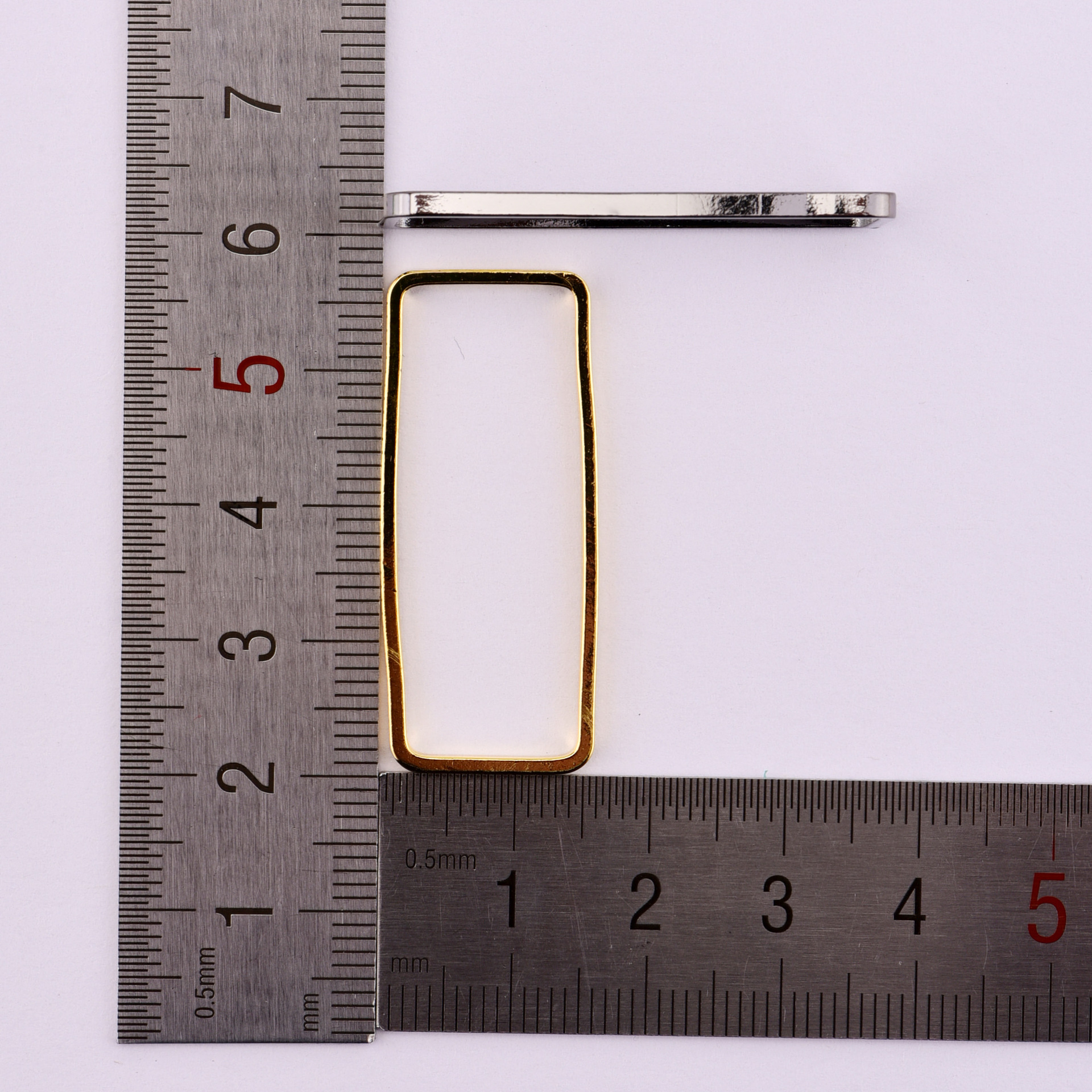 38*15mm极简风几何长方形耳饰品铜配件diy手工项链吊坠材料小挂件