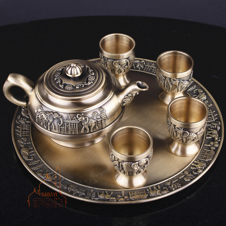 俄罗斯锡器 锡器 茶具功夫茶 特色工艺品套装茶具