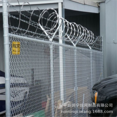 勾花网护栏安装刀片刺网专用刺绳支架