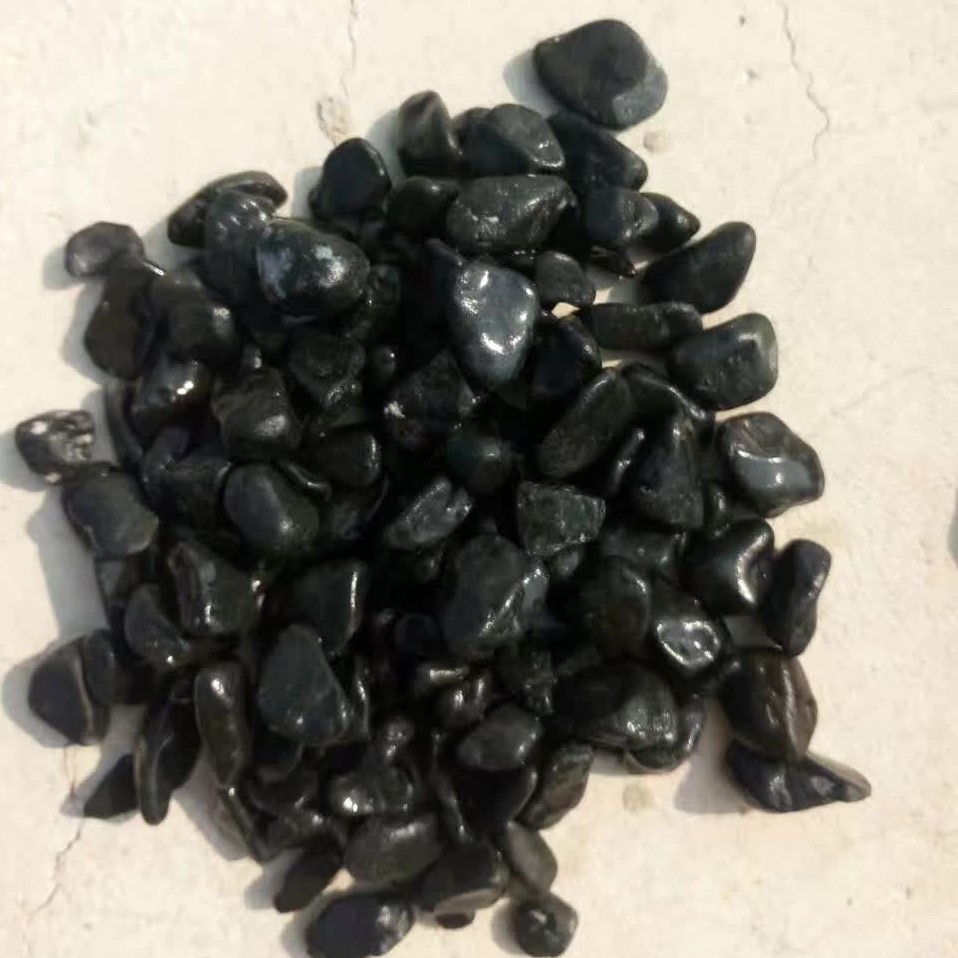 供应黑色砾石水洗石 五彩洗米石 景观园林胶粘石鹅卵石碎石砾石