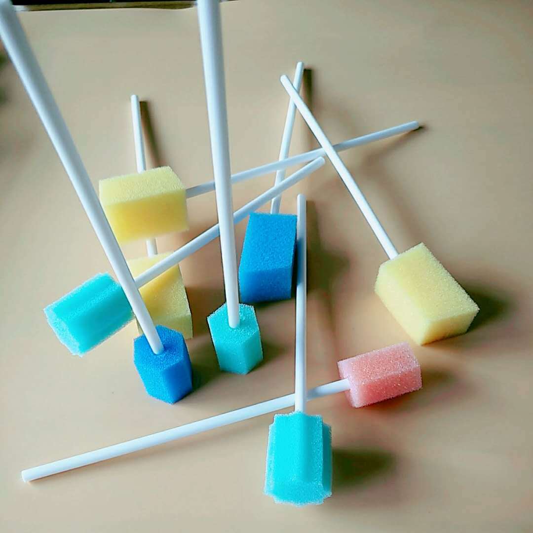 一次性医用海绵棒牙齿形海绵棒海绵刷牙科清洁海绵签厂家