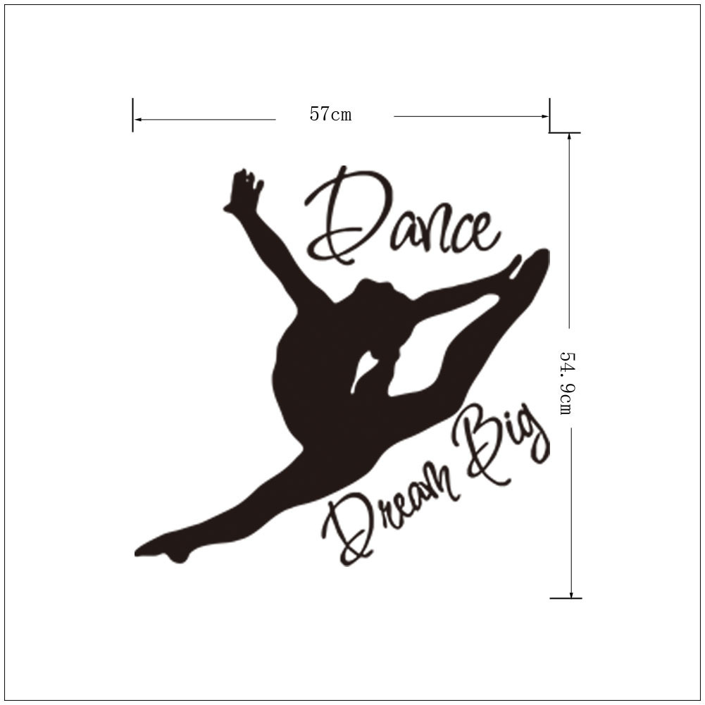 gb561 ins风精雕墙贴英文dance 跳舞女孩 客厅卧室儿童房壁饰贴纸
