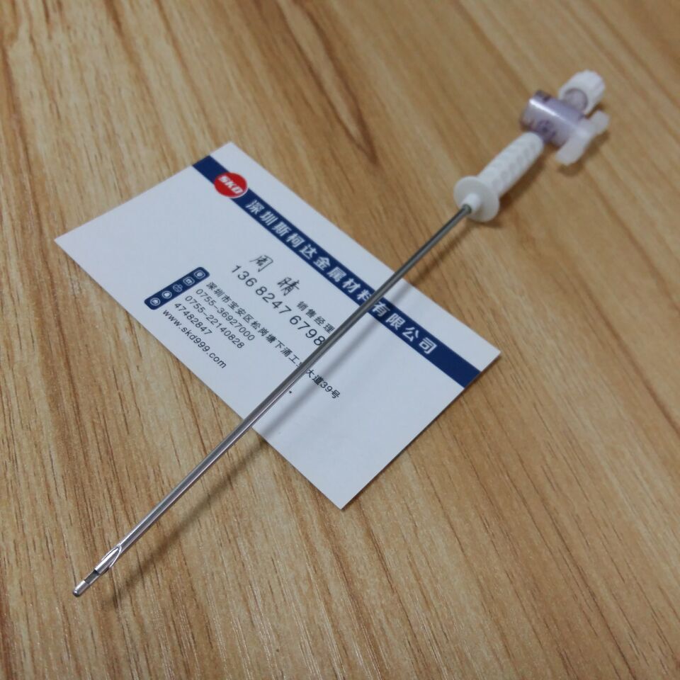 不锈钢穿刺针套管304l活检穿刺针毛细管开槽刻度磨尖翻边扩口