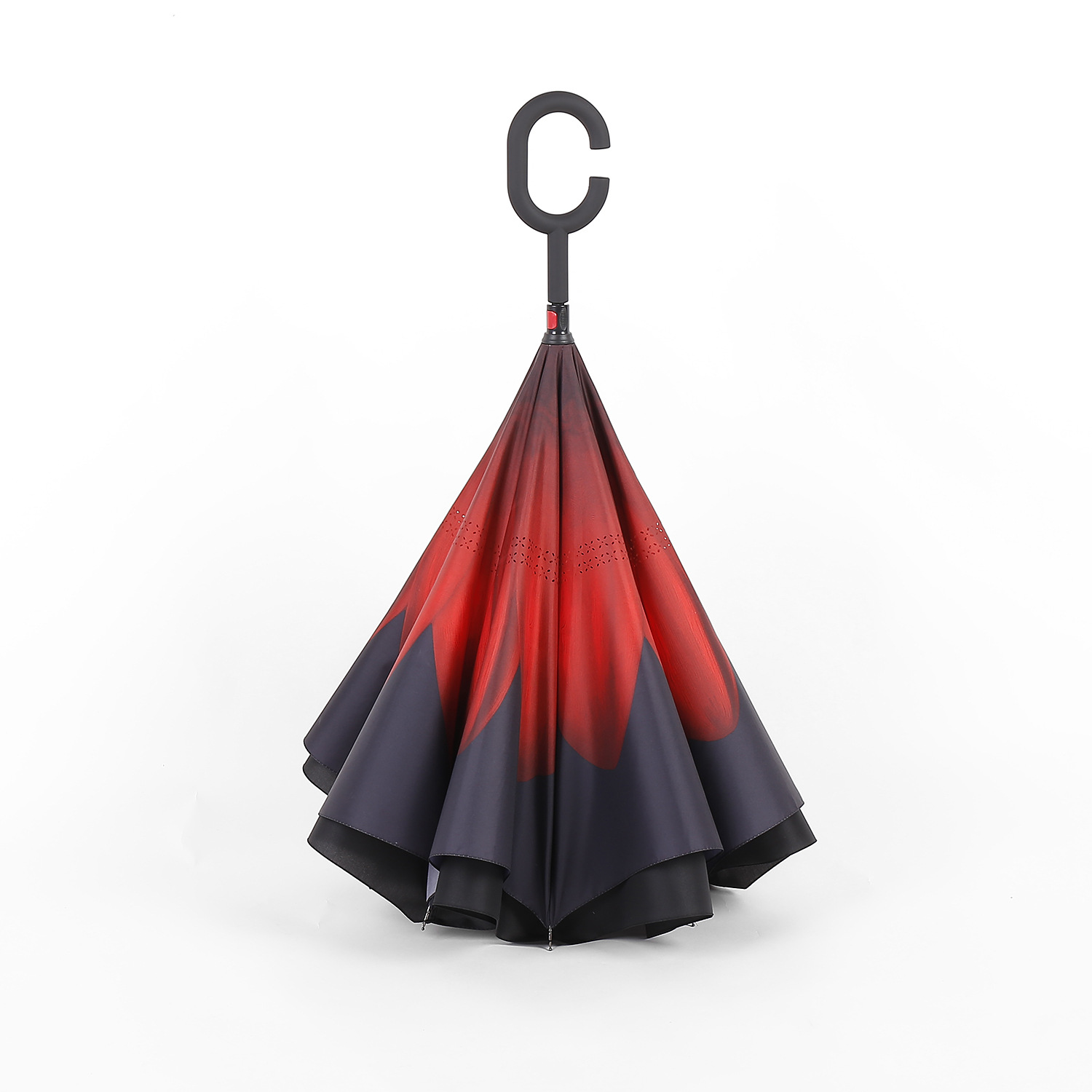 23寸双层免持式反向汽车伞厂家 反转创意商务男女长柄晴雨伞定制