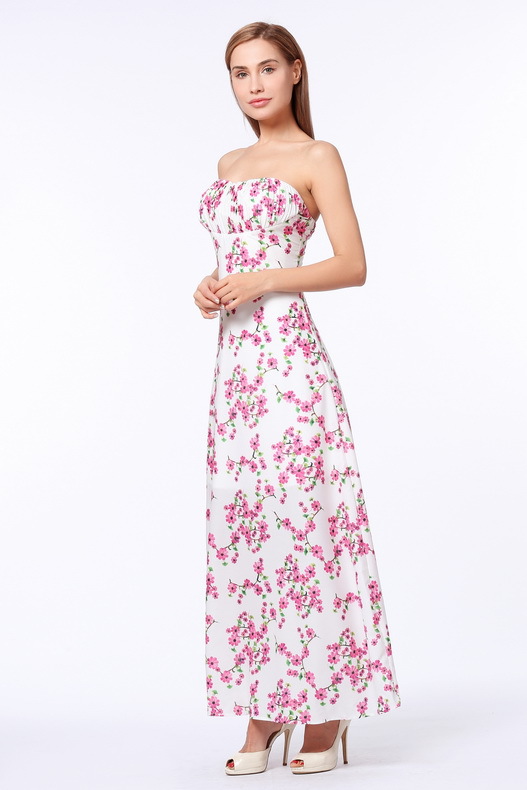 长裙sleeveless dress strapless ebay super gather stamp性感长裙