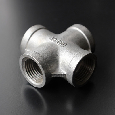 不锈钢304内螺纹四通 丝扣内丝 内牙丝口 四通接头铸造十字四通