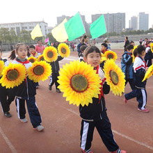 多层仿真向日葵花舞蹈道具假葵花大型舞台道具花运动会演出手翻花