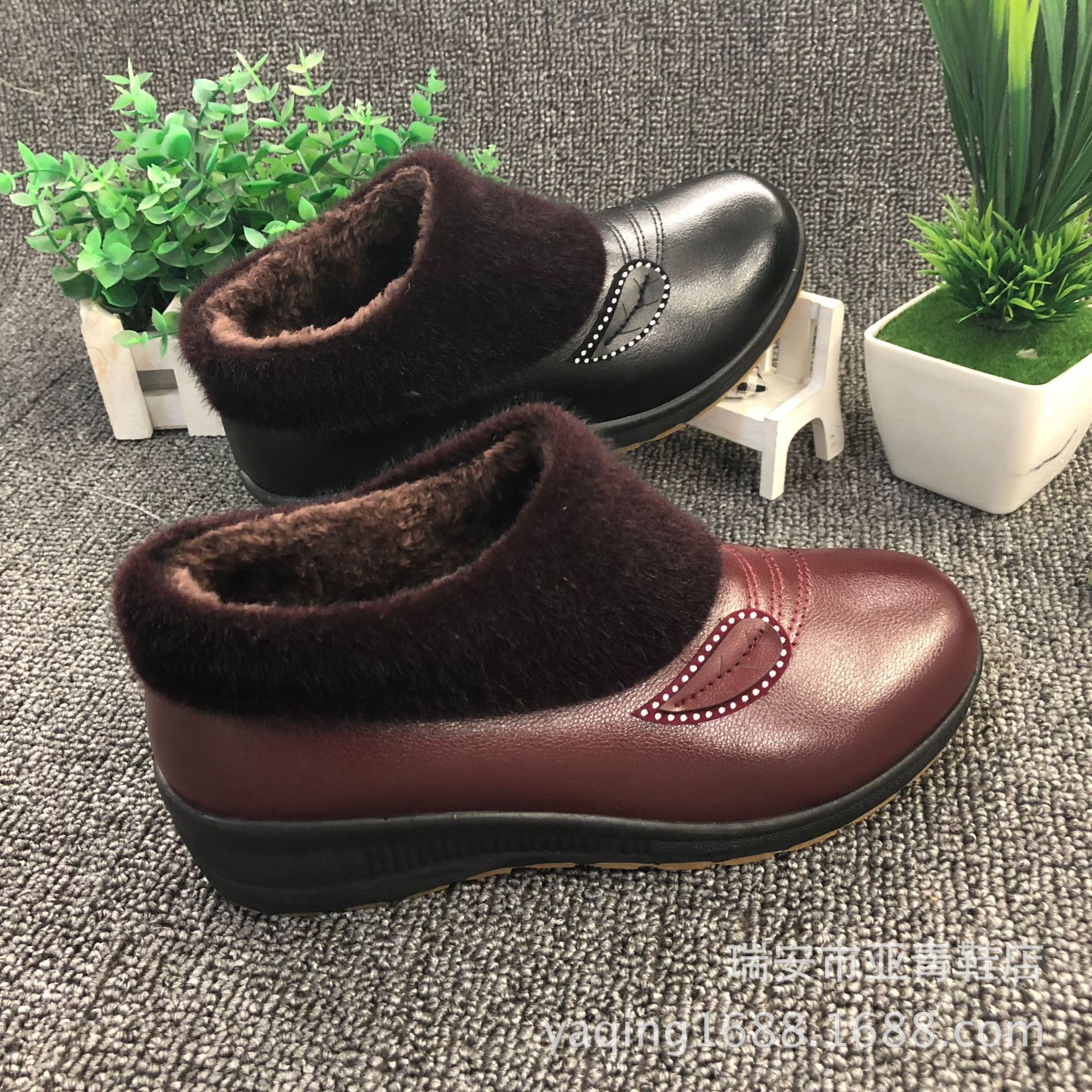 2017冬季新款女棉鞋中老年妈妈鞋加厚保暖棉靴女式棉皮鞋女鞋批发