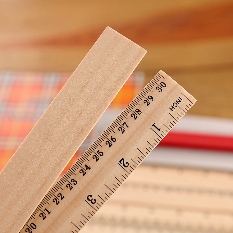 木头尺子 30cm木尺木制 定做印字印logo 弧面直尺 新西兰无结松