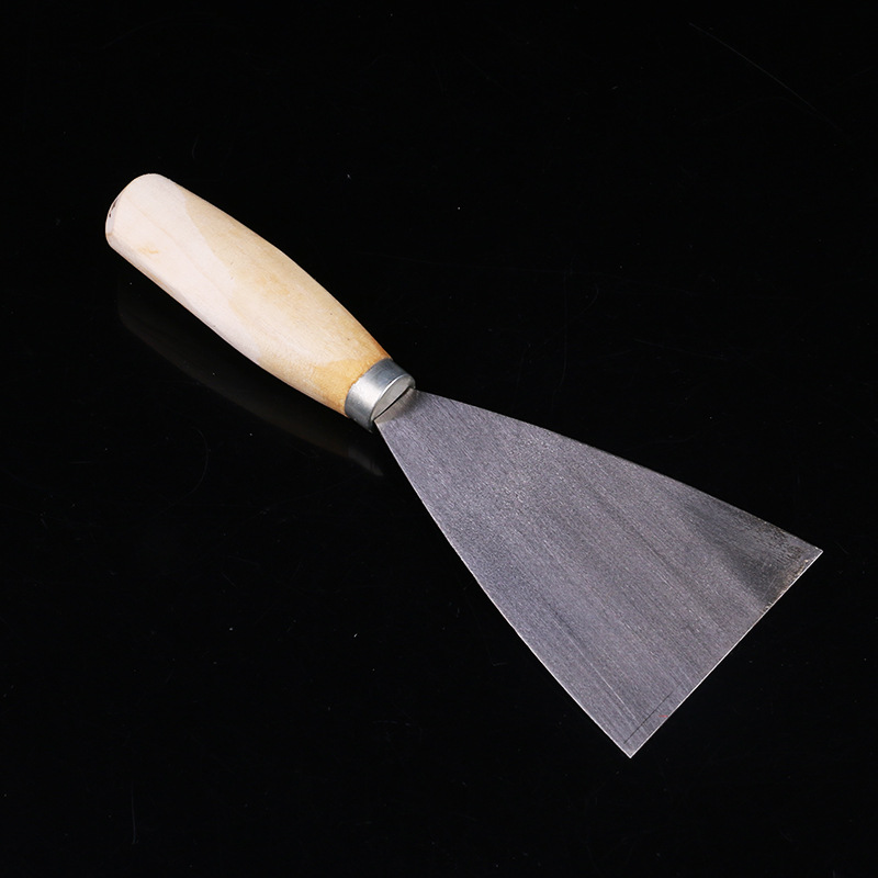 油灰铲油漆刀木柄劈灰铲劈灰刀铁板刮灰刀一元2元店地摊货源批发