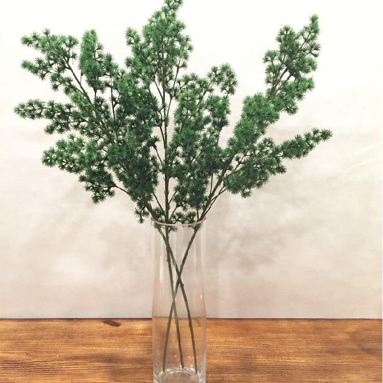 单支仿真蓬莱松 短毛松假松枝中式花艺绿植餐厅卧室家具摆放花艺