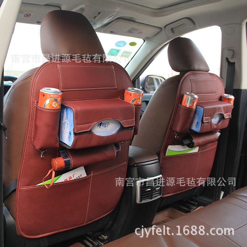 Leather Car Seat Organizer Hanging Bag Car Multifunction Chair Back Shopping Bags Car Storage Bag Storage Box