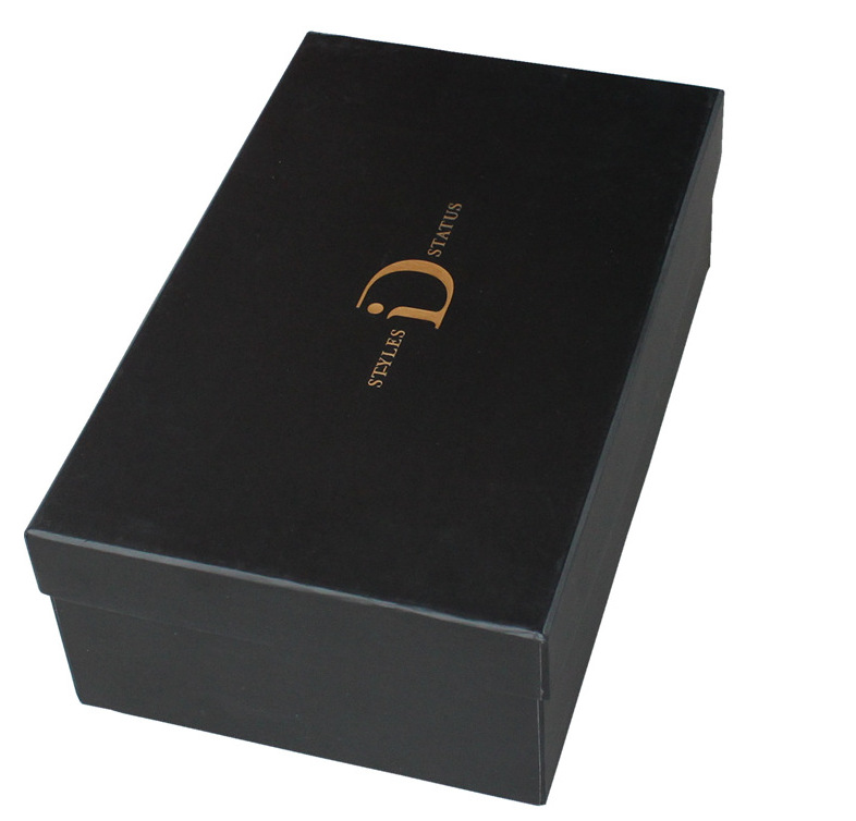 广东佛山鞋子包装盒定做 黑色天地盖礼盒 中高档纸质包装合子批发