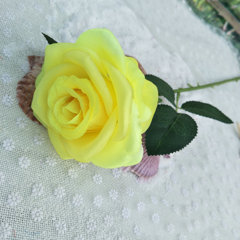 Raw Silk Straight Rod Single Rose Moisturizing Rose Realistic Feel Home Decorative Fake Flower Artificial Flower