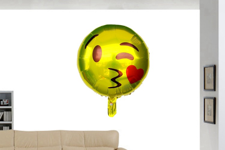 18寸圆形表情铝膜气球emoji可爱笑脸表情包铝箔气球笑脸搞怪气球