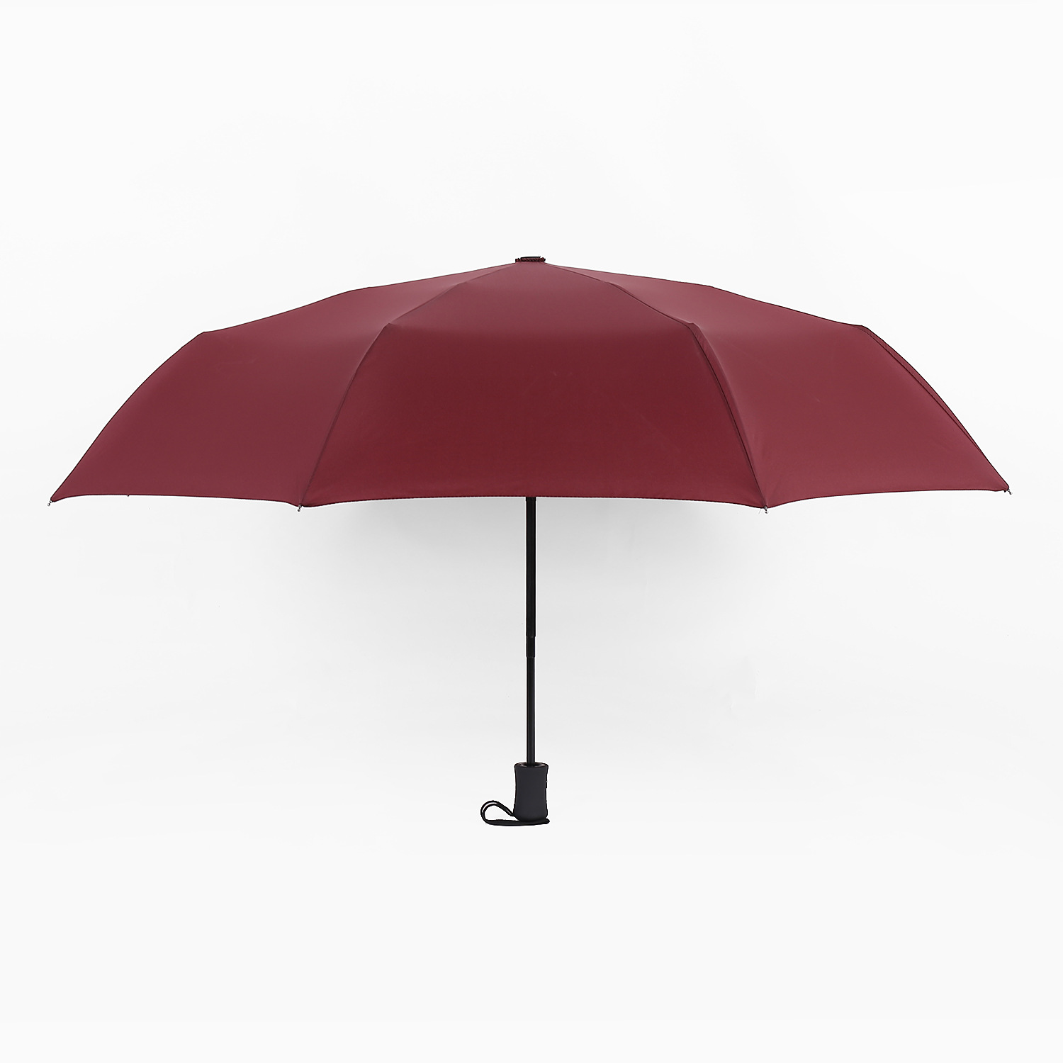 批发晴雨两用自开收8骨三折伞 定制logo短款纯色自开收三折伞