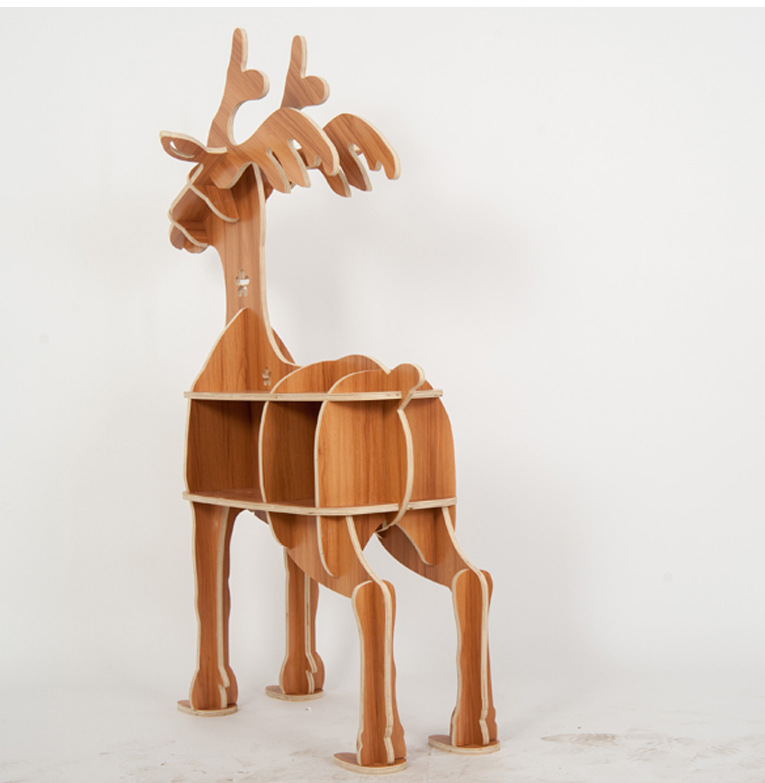 创意梅花鹿书架动物造型家具玄关桌动物置物架落地边几桌橱窗摆件