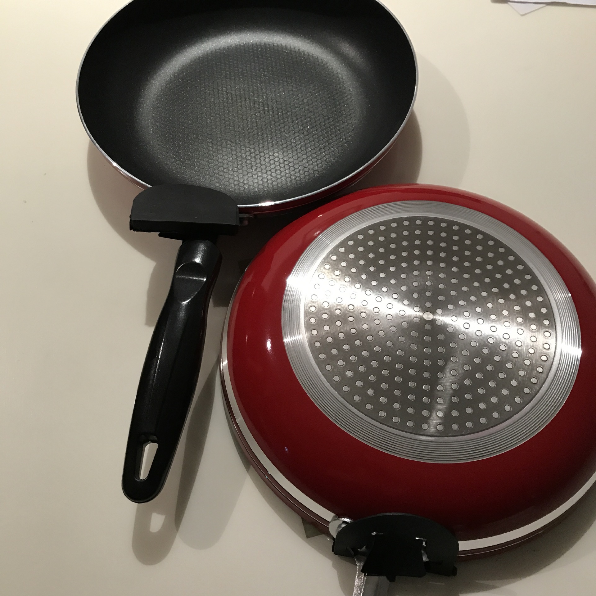 厂家直供铝制复底不粘煎锅 平底锅 铝锅 单柄不粘锅 煎盘