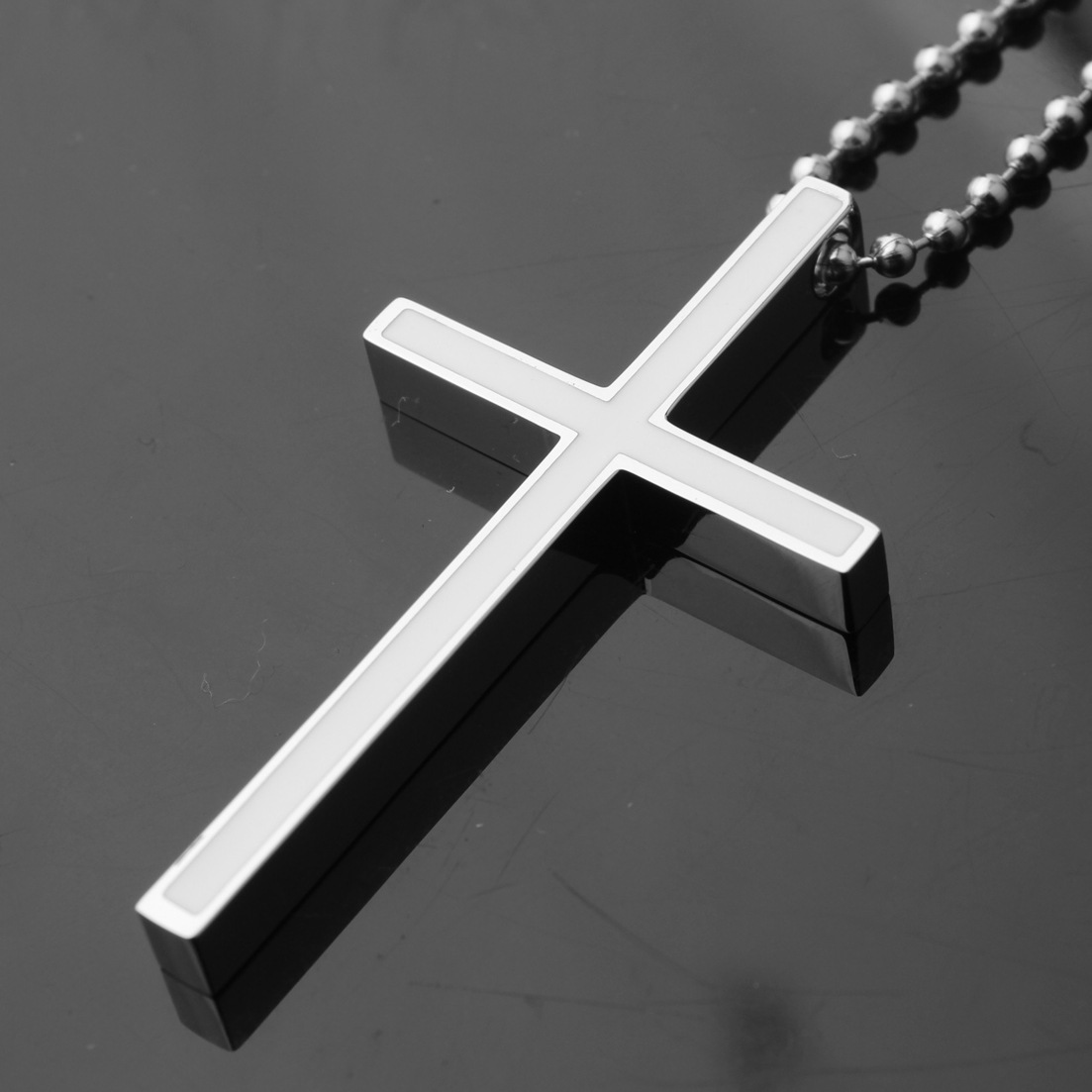 宗教饰品 54mm不锈钢钛钢 耶稣十字架 男士项链项坠 外贸饰品