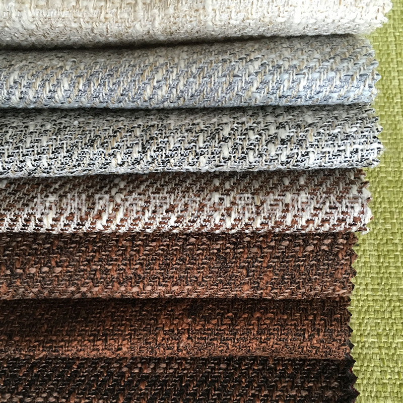 涤麻混纺沙发面料 涤麻抱枕布料装饰布 工程软包麻布家纺面料批发