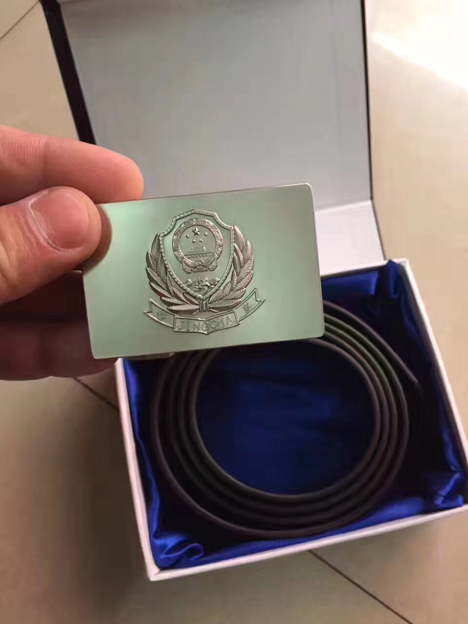 批发军迷礼品盒腰带国徽腰带 保安全钢头真皮带内腰带 裤带