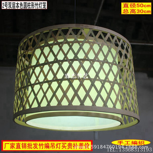 批发中式餐厅竹艺吊灯田园庭院户外灯罩酒店竹编灯笼茶楼灯饰灯具