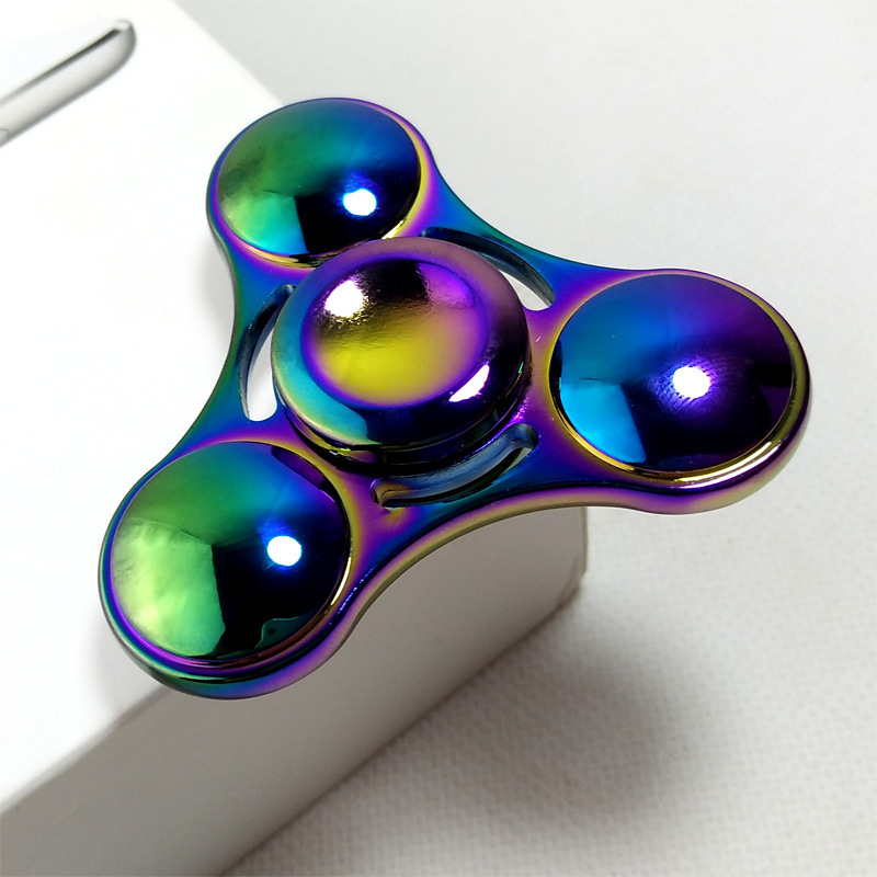 批发六叶合金指尖陀螺新款炫彩水滴手指陀螺爆款六角金属指间陀螺