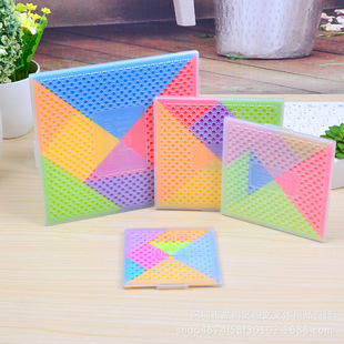 大号七巧板拼图塑料 小学生幼儿园小卡尼智力平面儿童七巧板木质