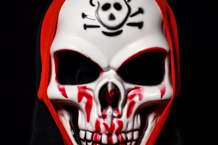 新款万圣节恐怖面具吓人鬼脸面具成人吸血鬼骷髅头舞客化妆舞会