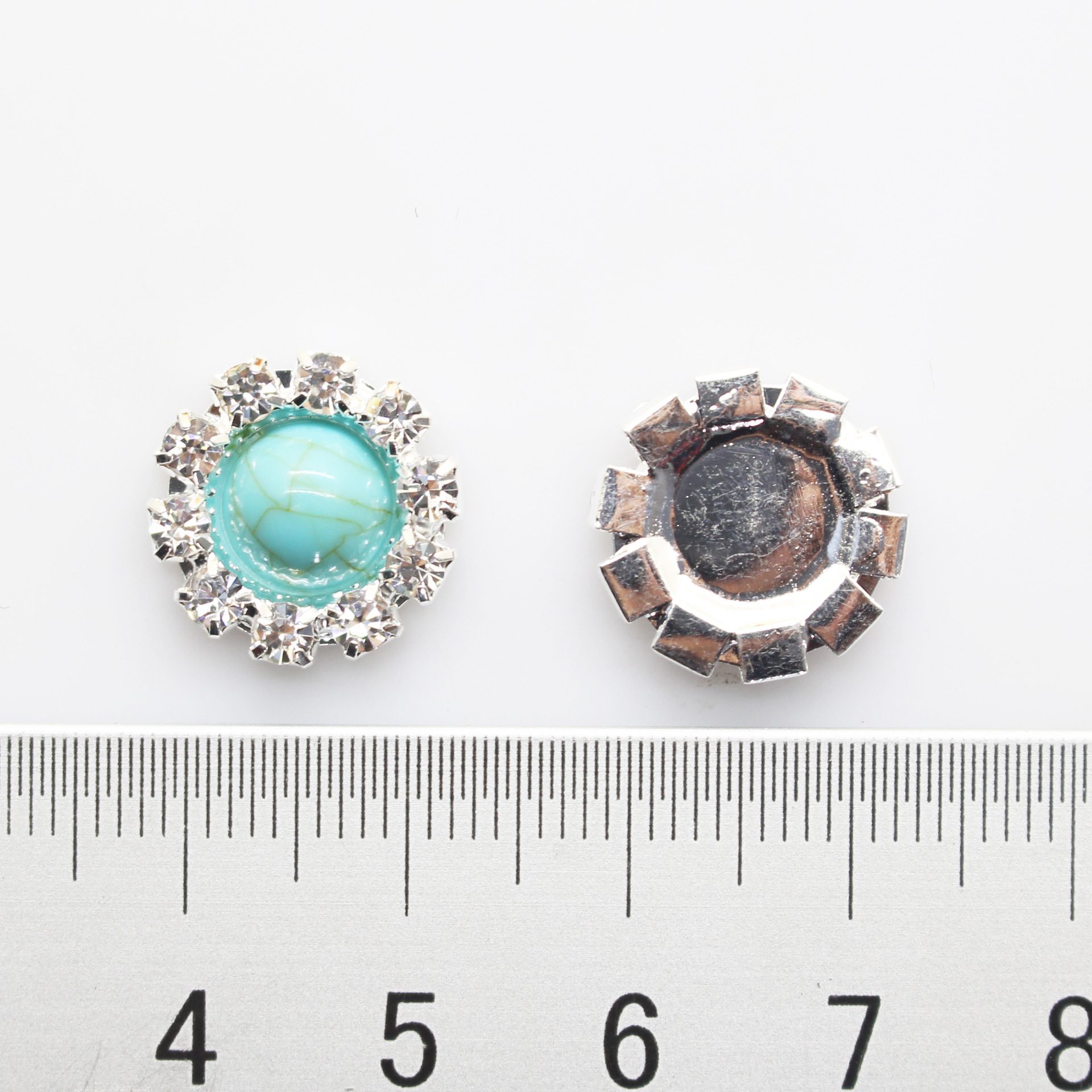 手工diy绿宝石钻扣 纽扣服装配件材料小额出售花盘钻扣