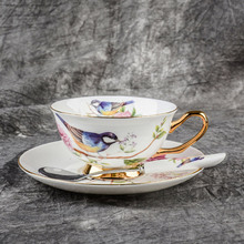 鸟语花香咖啡杯欧式陶瓷咖啡套具英式简约下午茶具杯碟咖啡壶15头