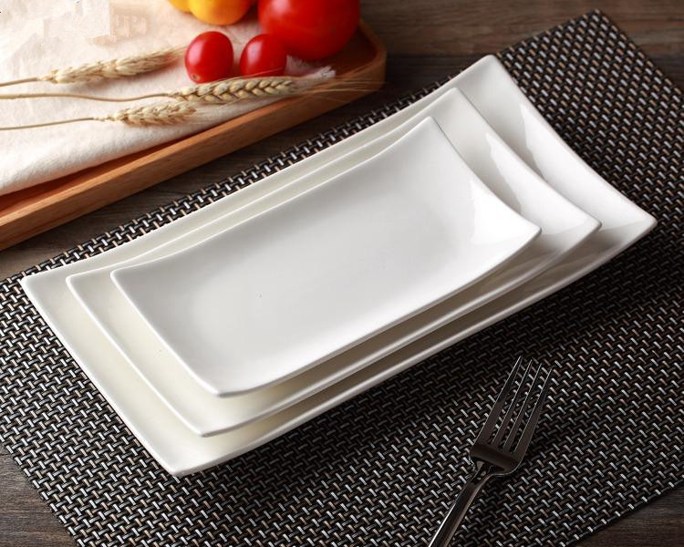 长方形盘子陶瓷 餐具纯色餐具 创意 个性菜盘子家用酒店餐具盘子